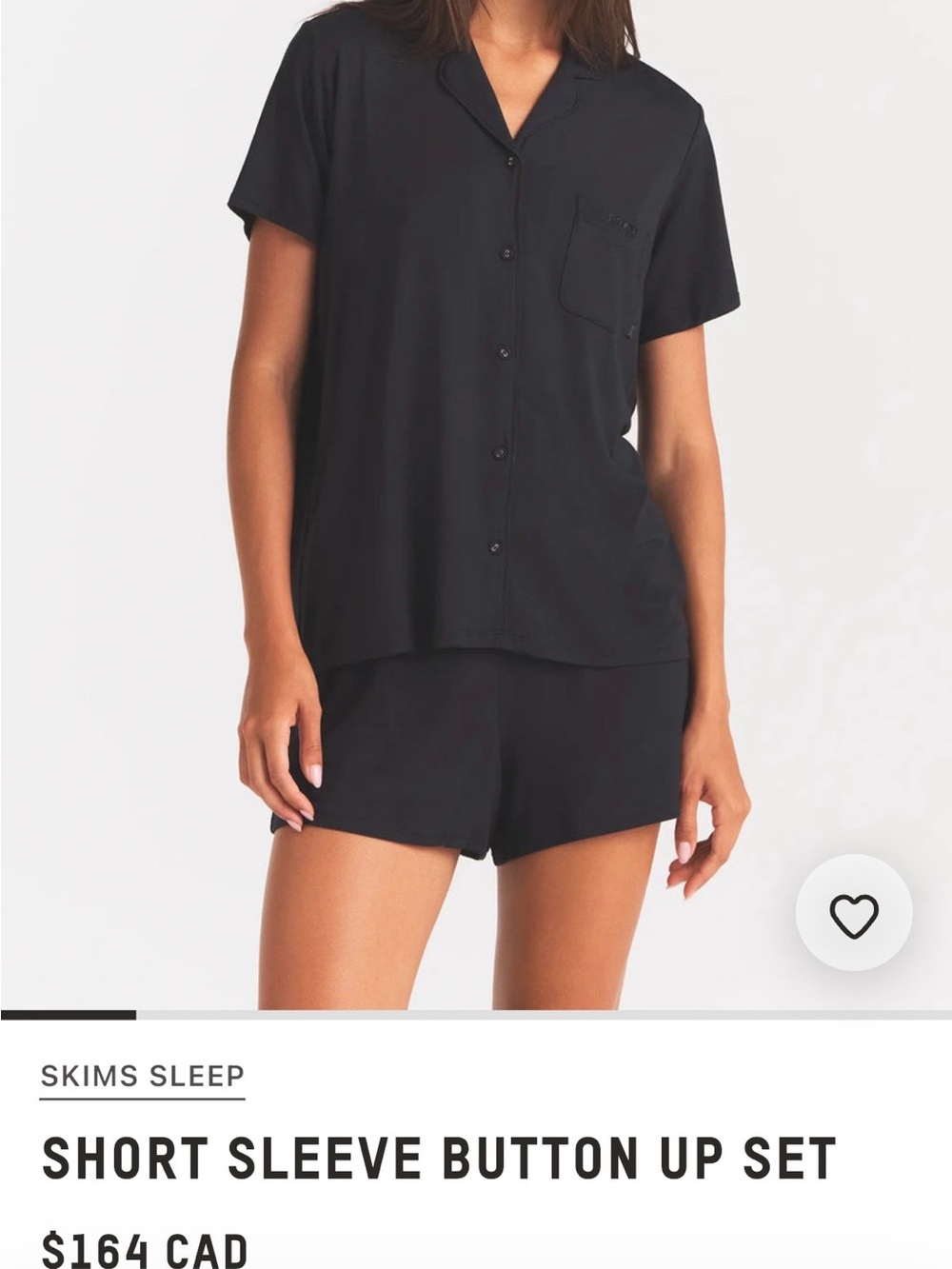 NWT SKIMS Short Sleeve Button-Up Pajama Set